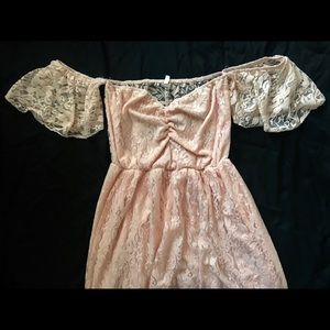 Off shoulder Ruffle Sleeve Lace Maternity Maxi